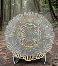 HEAVY Clear Glass Deviled Egg Tray Plate Dish 9 1/2"x10" Holds 12 Halves 1.8 lbs