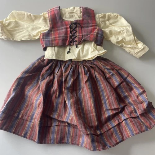 Vintage Pleasant Company Kirsten Swedish Dirndl Skirt Blouse Vest 1996 American