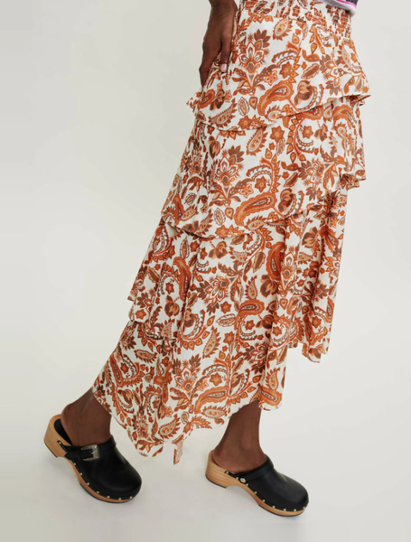 Maje Rock Orange Gr. 32 Fr 34 Damen Langer Rock Maxirock 100% Cotton MFPJU00793-image