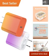 Dual USB-C 20W Charger Set: Fast Charging for Phones, Pads & Smartwatches