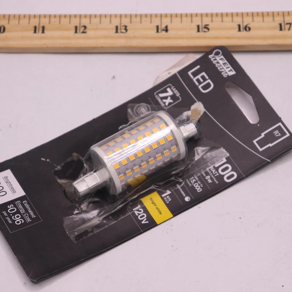 Feit Electric Miniature LED Light Bulb 100W 120V White BP100J78/LED/HDRP - Image 3 of 4