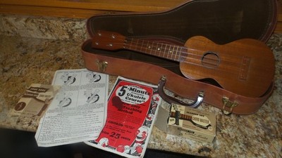 Rare 30's Vint Soprano Ukulele, Solid Mahogany, Rosewood FB, W/Case & Paperwork