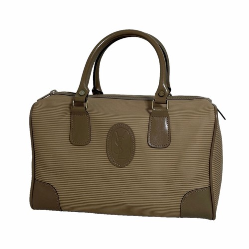 Yves Saint Laurent Boston Bag Leather Beige Japan