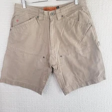 Jesse James Carpenter Shorts Mens 34x10 Brown Duck Canvas Work Utility Hammer