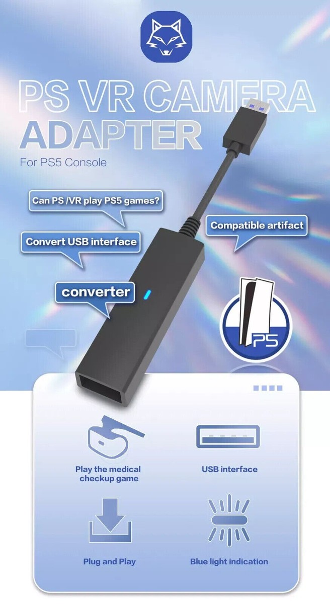 PS4 VR To PS5 Cable Adapter VR Connector Mini Camera