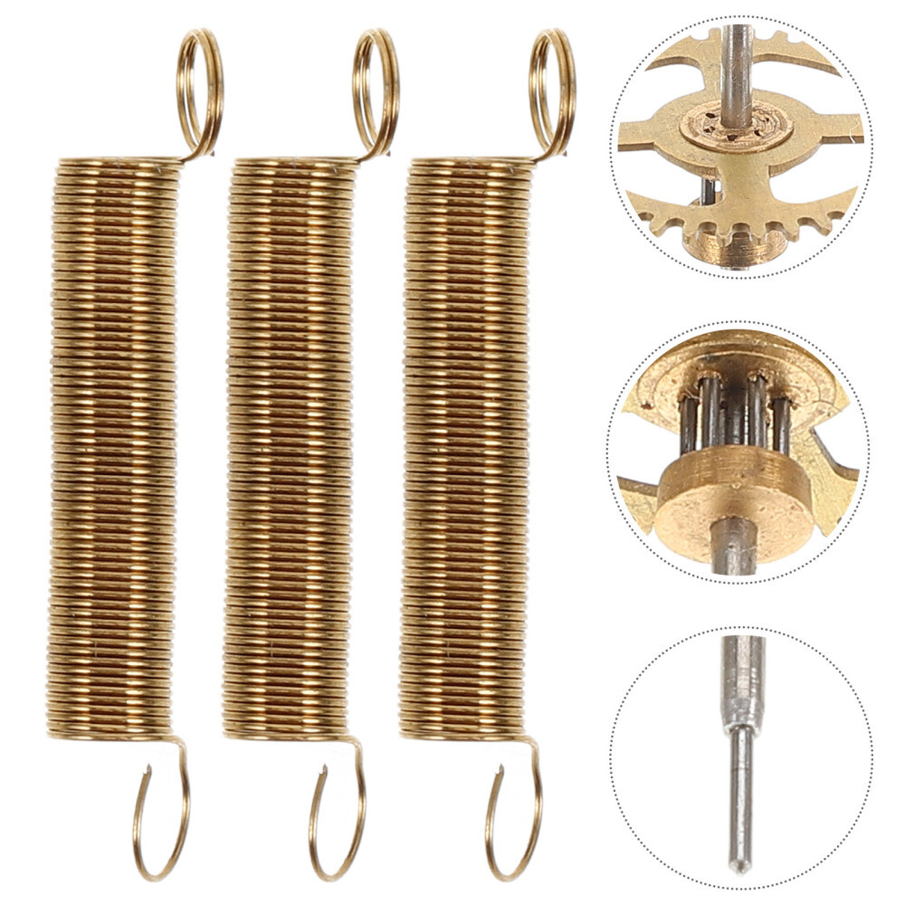 6-Piece Spring Clock Mechanism Kit with Alarm Hook & Extensions