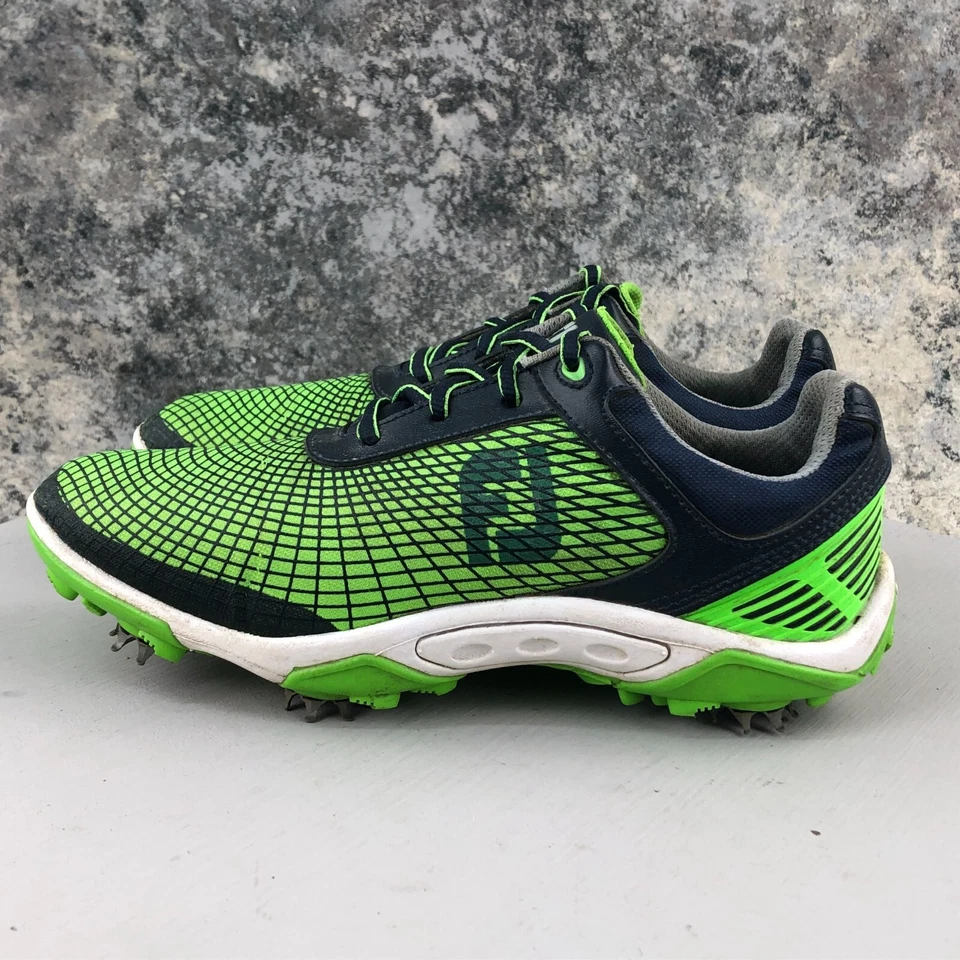 FOOTJOY Men's 5M Green Blue Hyperflex 2.0 Low Top Lace Up Softspike Golf Shoes - Image 3 of 4