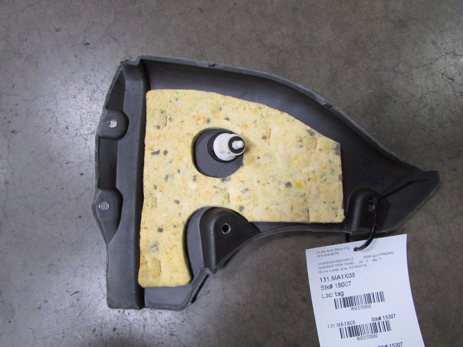 Maserati Quattroporte, RH, Right Lower C-Pillar Trim Panel, Used, P/N 981302716