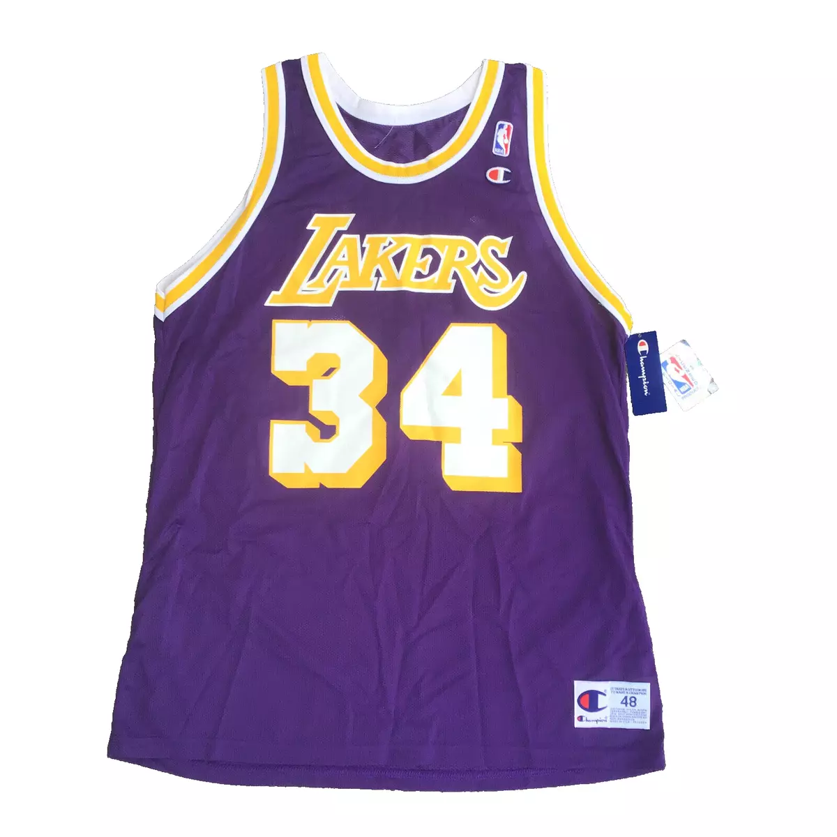 Vintage Lakers Shaquille O'Neal Shaq Champion Jersey Size 44 Purple