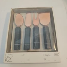 Project 62 Black Marble Cheese Knives - Set Of 4, New in Box