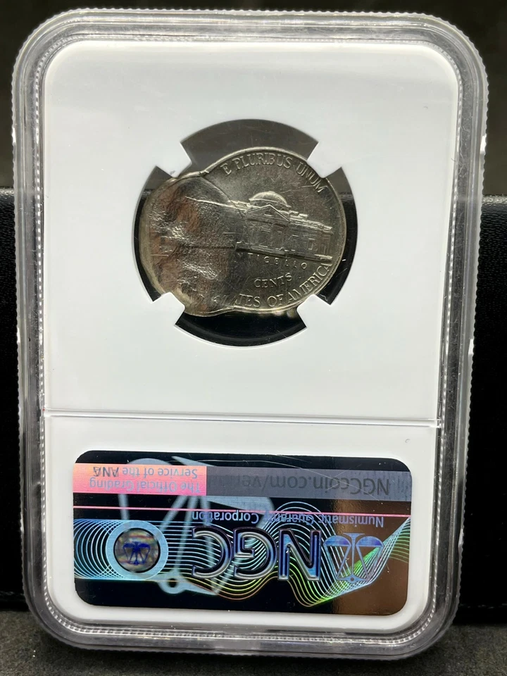 NGC MS 64 Mint Error Double Struck 2nd Strike of Center 1996 P 5C Jeff. Nickel - Image 4 of 4