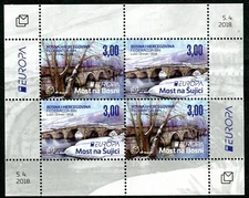 156 Bosnia Croatia 2018 - Europa Cept - Bridges - Souvenir Sheet MNH
