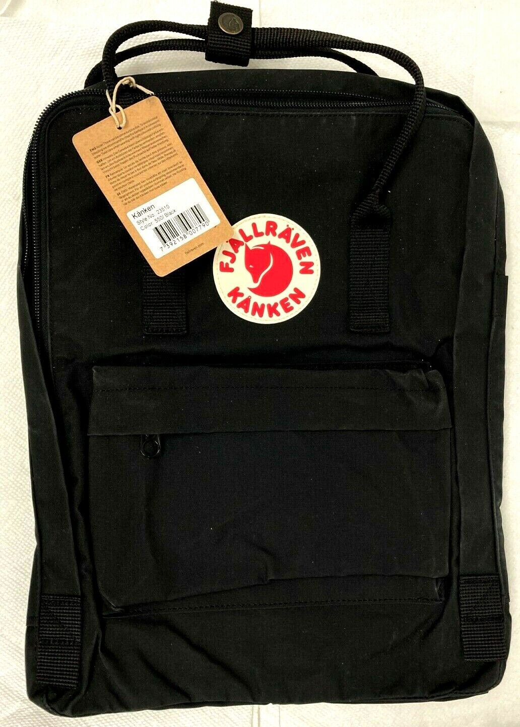 Fjallraven Kanken Classic 550 Black Backpack Style 23510 for sale ... إشارة المرور