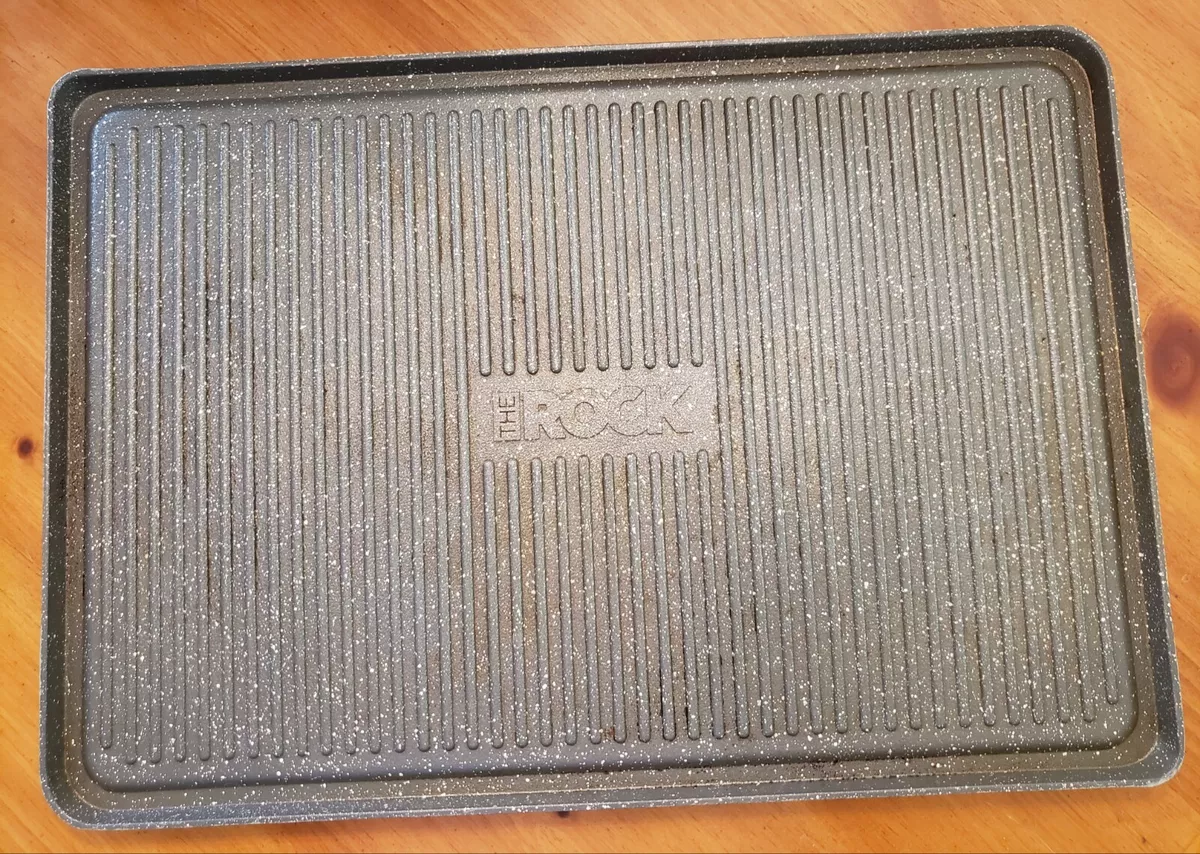 THE ROCK Heavy Cast Aluminum Reversible Double Burner Griddle Grill 18x12.5