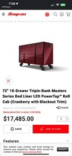 72" 18-Drawer Triple-Bank Masters Series Bed Liner LED PowerTop™ Roll Cab