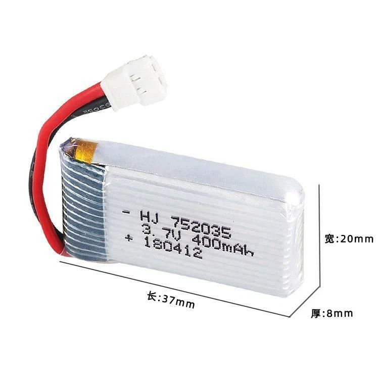 Lipo Battery 752035 3.7v 400mah 20c For Hubsan X4 H107 H107d H107l Jd385 388 Rc - Image 4 of 4