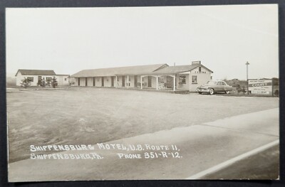 Postcard Real Photo Shippensburg Motel Route 11 Pennsylvania 1910s