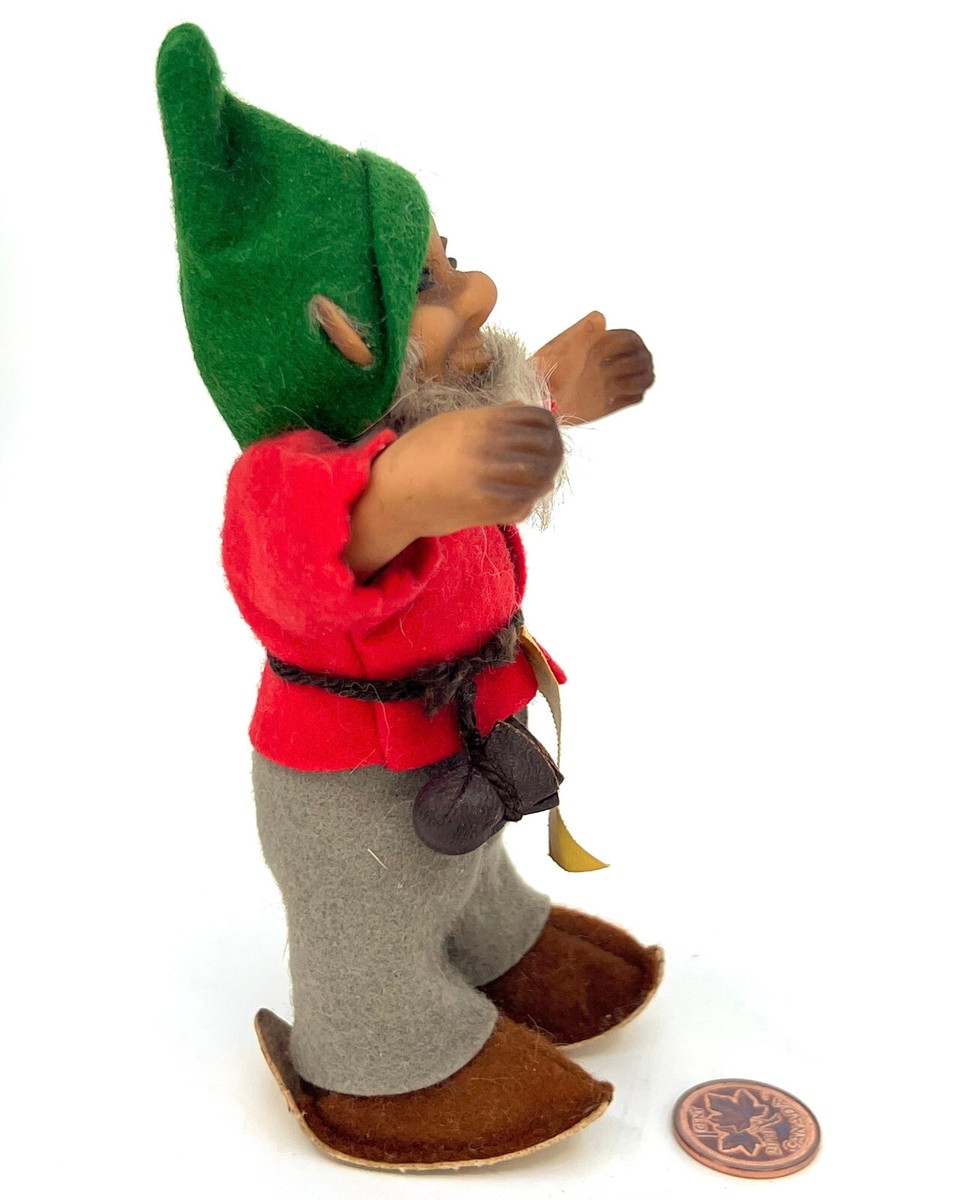 Steiff Pucki Dwarf Doll 1960s ID Button Tag 13cm 5in Rubber Felt