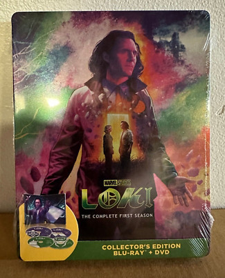 Loki: The Complete First Season SteelBook (Blu-Ray+DVD, DMC Exclusive) New
