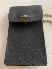 COACH Shoulder bag navy leather with chain handel