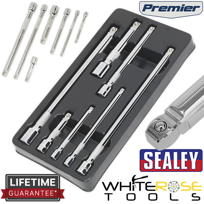 Sealey Wobble Rigid Socket Extension Bar Set 7pc 1/4'' 3/8'' 1/2'' Drive Premier