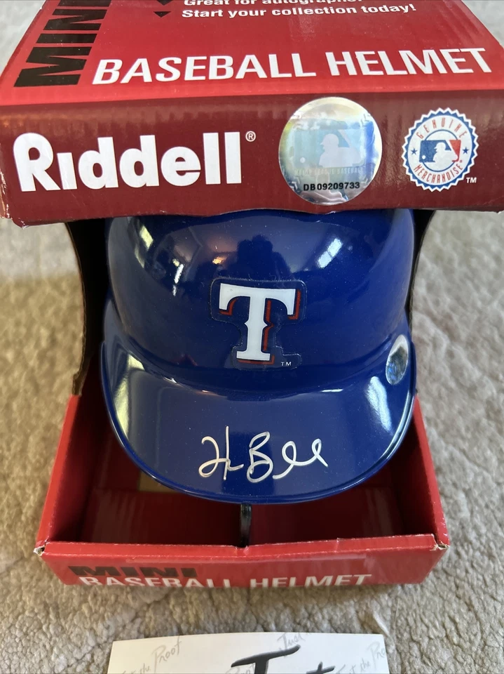 Hank Blalock SIGNED AUTOGRAPHED Baseball Mini Helmet W/ Hologram COA - Image 2 of 4