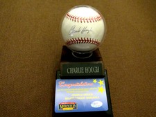 CHARLIE HOUGH 1993 FLORIDA MARLINS RANGERS SIGNED AUTO OML BASEBALL MLB MM BASE