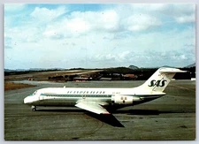 Airplane Postcard SAS Scandinavian Airlines Douglas DC-9 at Billund Airport CQ2