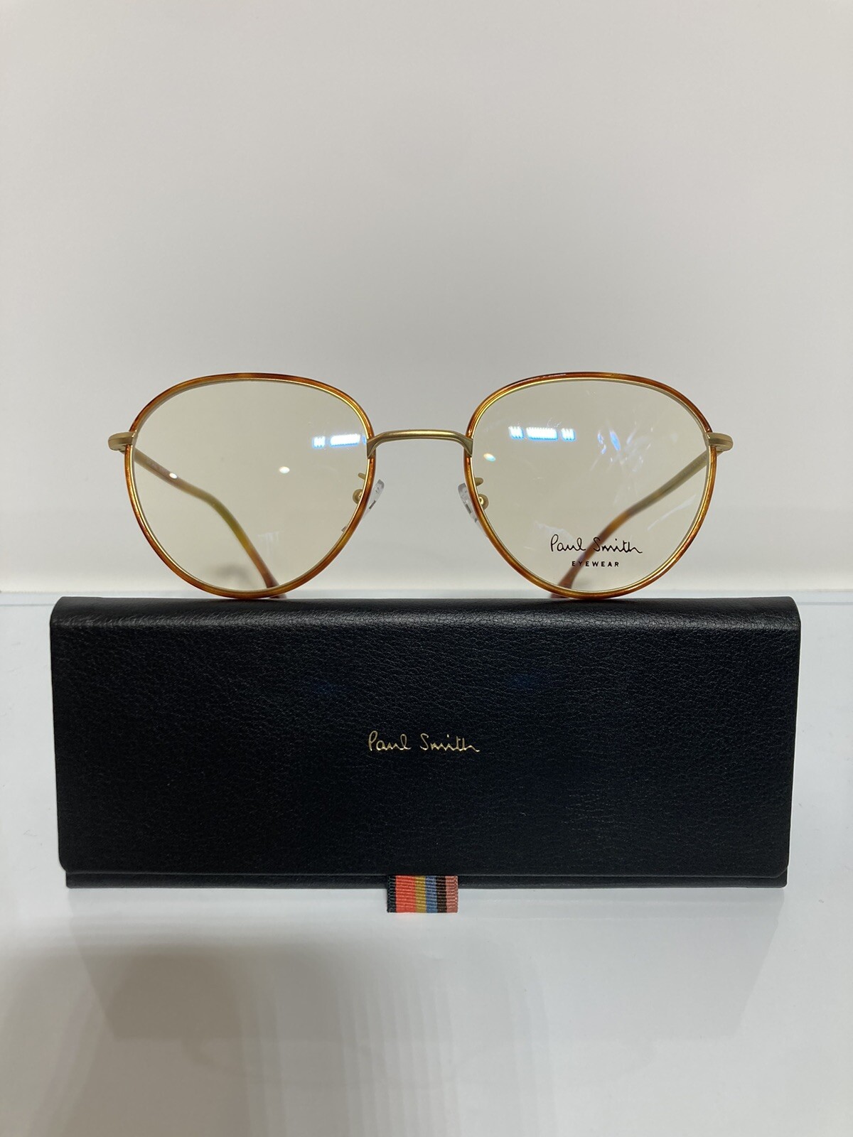 NIB Paul Smith Albon v2 yellow gold black metal eyeglasses 53mm