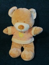 Doudou peluche ours brun pull rose Nicotoy  Etat neuf