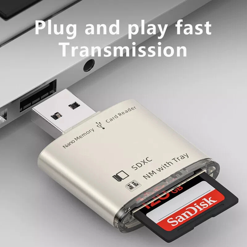 2 in 1 NM SD Kartenleser zu USB Adapter Speicherkartenleser für PC Laptop Kamera - Bild 2 von 4