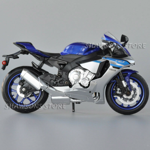 Nuevo Escala 1:12 Diecast Modelo de Motocicleta Juguetes Yamaha YZF R1 Réplica de Bicicleta Deportiva - Imagen 3 de 16