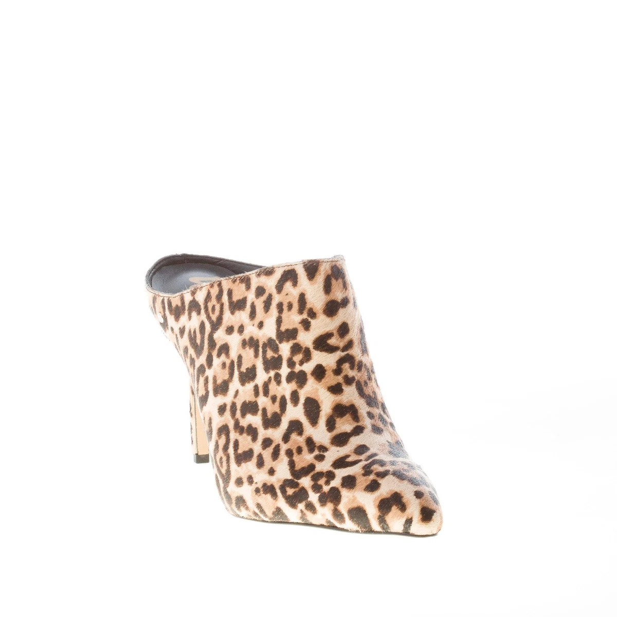 SAM EDELMAN women shoes Oran sand leopard print dyed cow hair mule Heel 9 cm