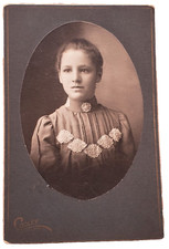 Lot of 4 Cabinet Card Photographs of a Woman and Children In Victorian Dresses