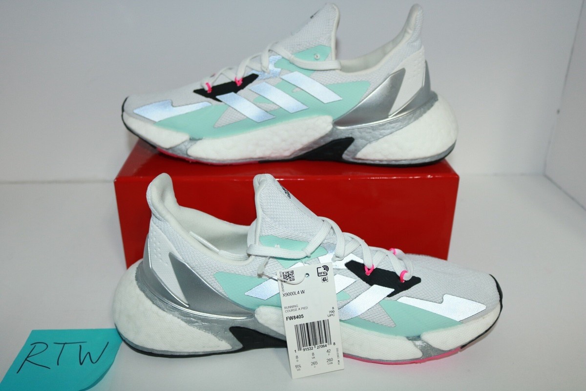 Adidas X9000L4 BOOST Running Shoes Crystal White Silver Size