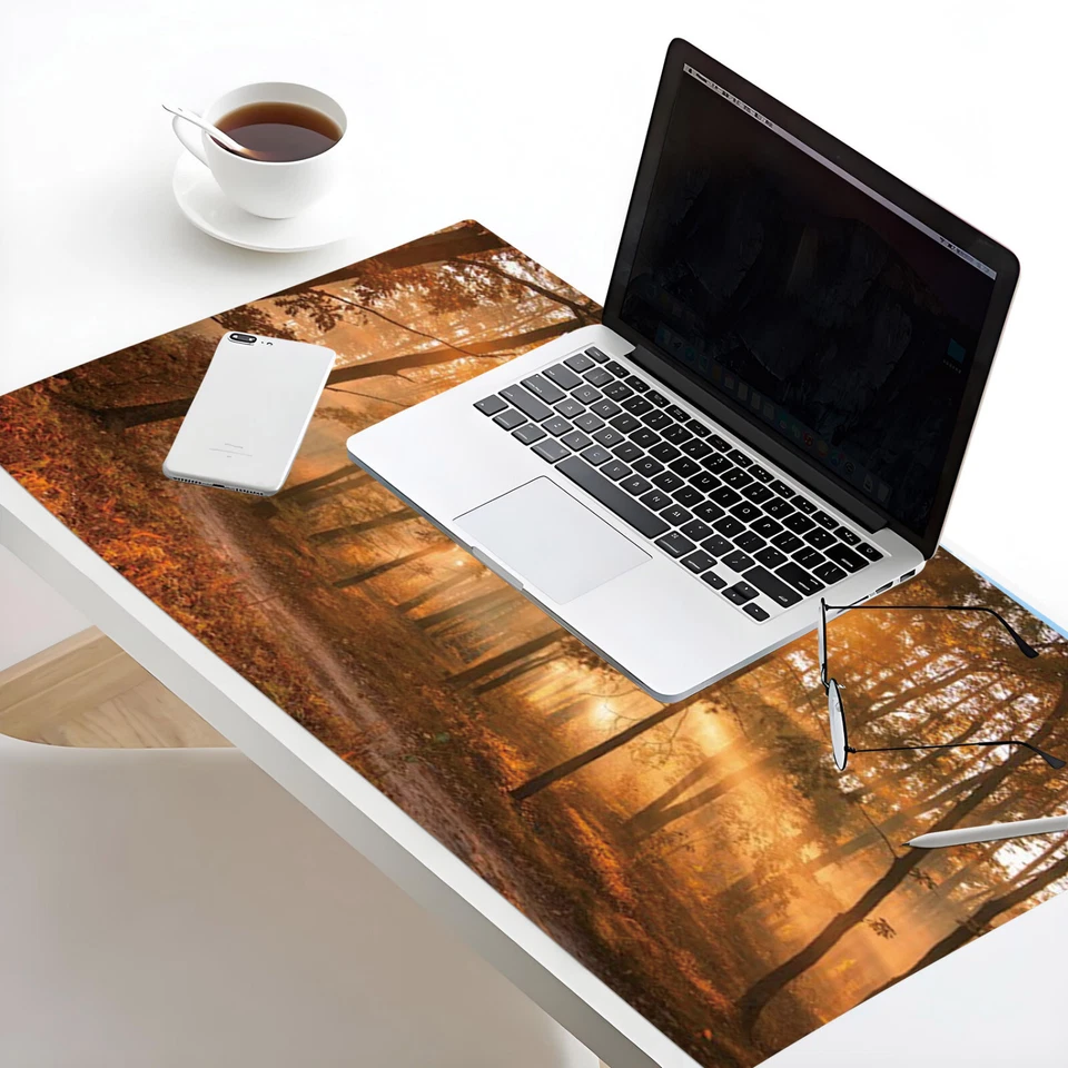 Forest Landscape Mouse Pad Autumn Fall Desk Mat for Keyboard and Mouse Desk Pad - Image 3 of 4