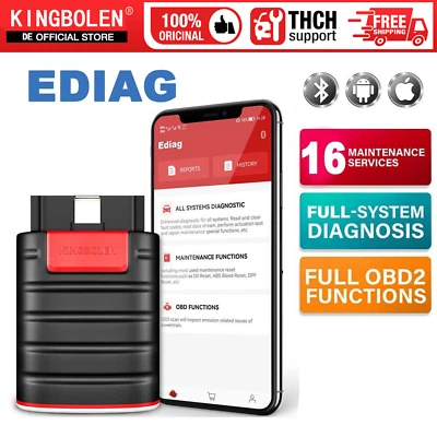2024 KINGBOLEN Ediag OBD2 dispositivo de diagnóstico automóvil BT escáner todo sistema BMS ECU codificación