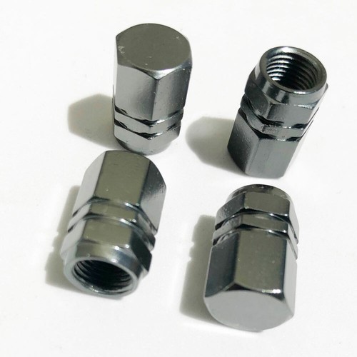 4x GUN METAL Color Aluminum Tire/Rim Valve/Wheel Dust Cover Caps