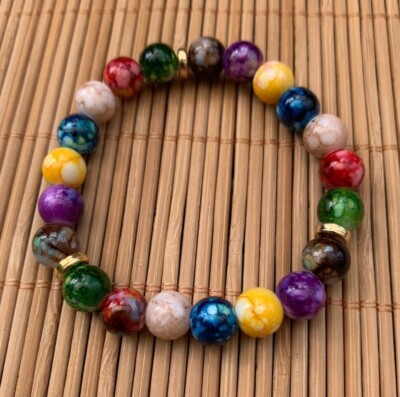 7 Chakra Armband Yoga Balance Energie Perlen Vulkanstein Armband Schmuck