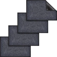 4PCS/2PCS Brush Step Entrance Mat Non-Slip Entryway Mat Low Profile Easy Clean