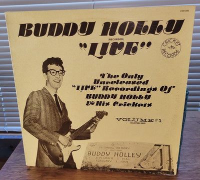 BUDDY HOLLY - ''LIVE''  (Cricket Records C001000, 1977) Vol#1 NM vinyl,  scarce