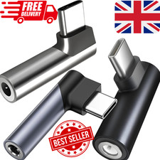 Type C USB C to 3.5mm Jack Headphone Adapter Right Angled Aux Mic Audio Dongle