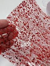 Celebrate It! Red Mesh Ribbon XWide Lot Of 2 Glittery 6 Yards Each 5.5" Wide New