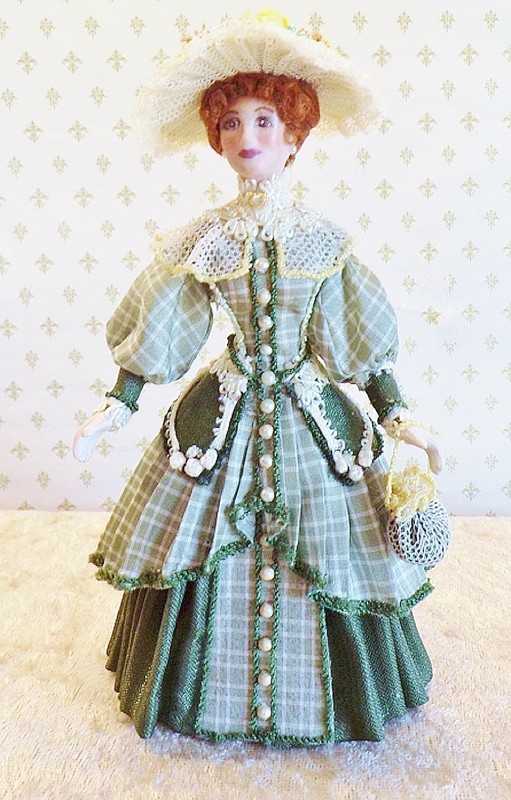 Dollhouse Miniature Doll   1:12   Porcelain   OOAK by Ruthellen