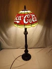 Vintage Coca Cola Tiffany Style PLASTIC Stained Glass Style Shade Lamp 15” Coke