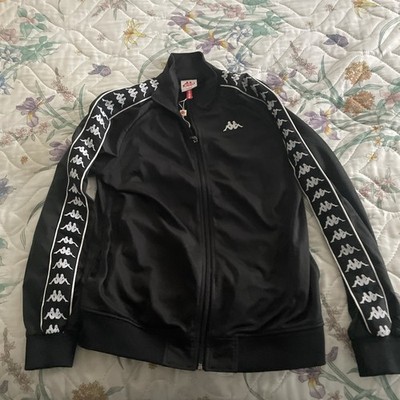 Kappa Track Jacket Black  Long sleeve zip up Size Large 