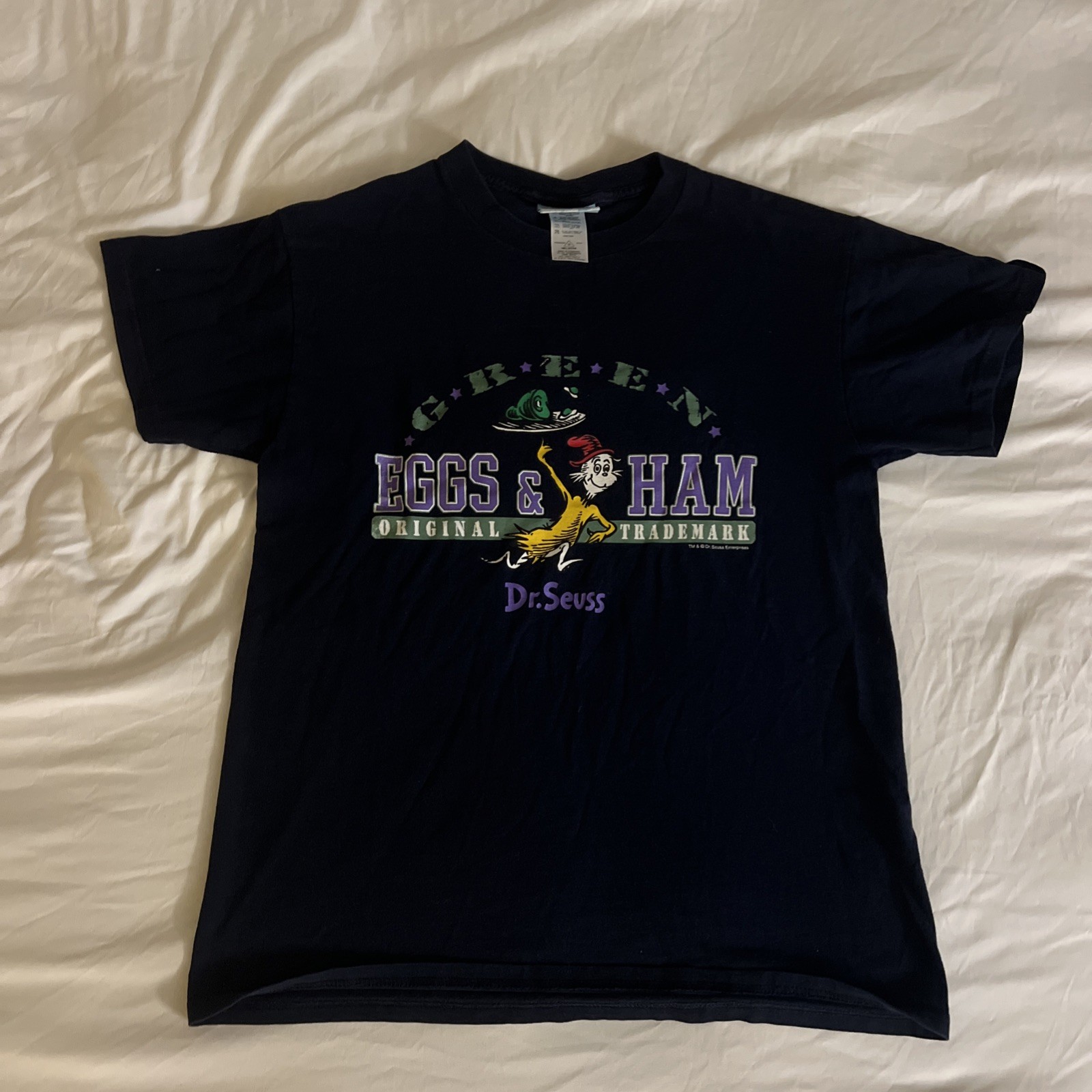Vintage Dr Seuss Green Eggs And Ham T Shirt Blue Sz Medium