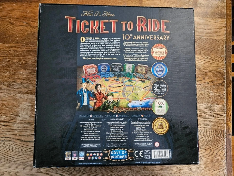 Days of Wonder Ticket To Ride Ticket to Ride 10th Anniversary Great Shape *Read* - Image 2 of 4