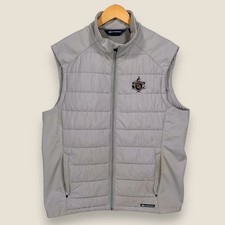 Cutter & Buck Puffer Vest Men Large Gray Quilted Full Zip Golf Chasing Scratch