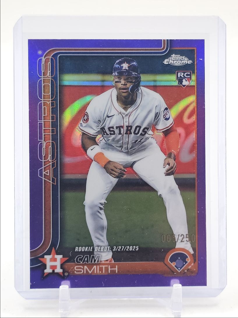 CAM SMITH 2025 TOPPS CHROME UPDATE ROOKIE DEBUT PURPLE RC /250 Q2754